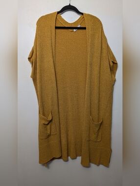 Reitmans Mustard Open-Front Pocket Cardigan Never Worn